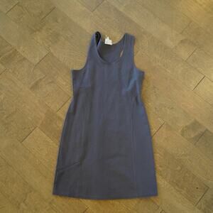 Title Nine Dress Womens Medium‎ Blue Knit Cotton Stretch Sleeveless Racerback